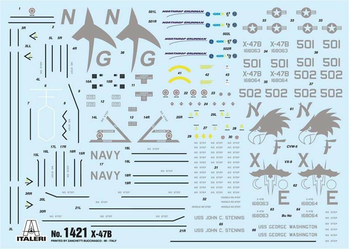 Italeri 1421S 1/72 Ölçek, Northrop Grumman X-47 B UCAV Drone, Plastik Model kiti