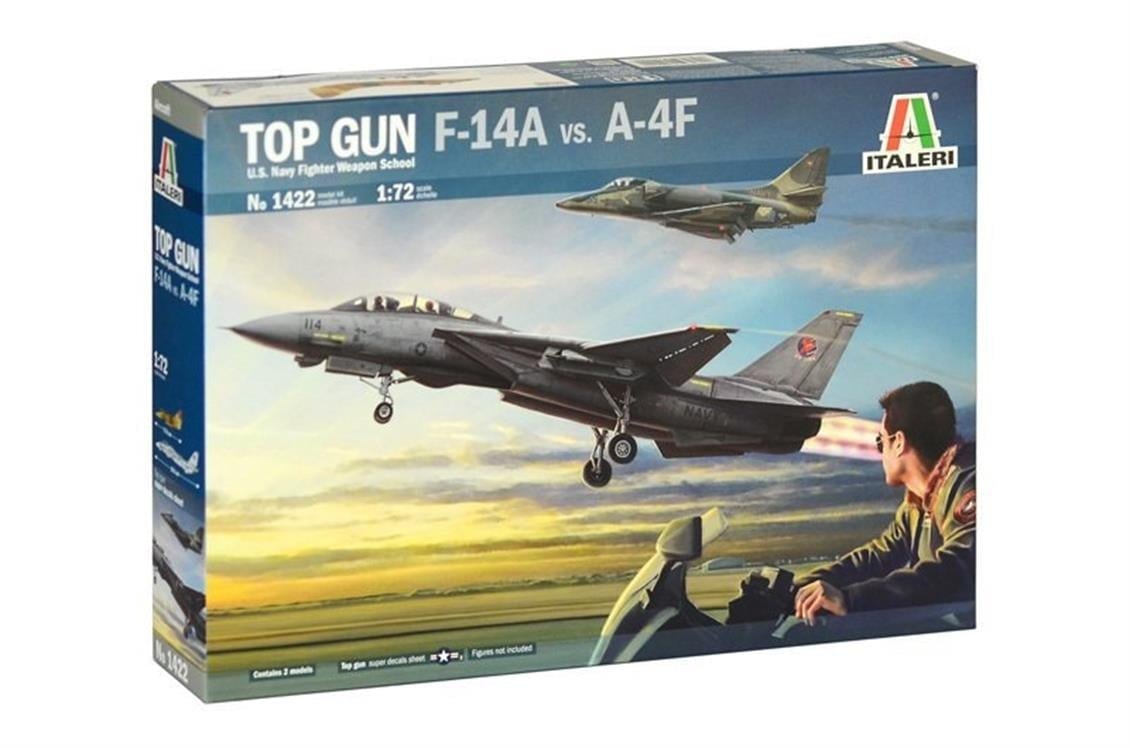 Italeri 1422S 1/72 Ölçek, F-14A (Top Gun) vs A-4 Savaş Uçağı, Plastik Model kiti