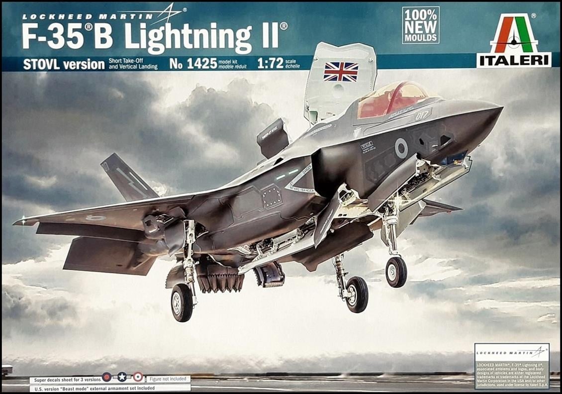 Italeri 1425S 1/72 Ölçek, F-35B Lightning II Savaş Uçağı, Plastik Model kiti