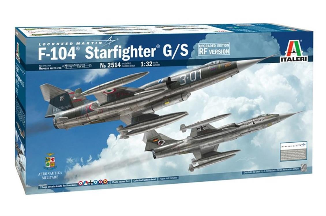 Italeri 2514S 1/32 Ölçek, F-104 G/S (RF Upgrade) Savaş Uçağı, Plastik Model kiti