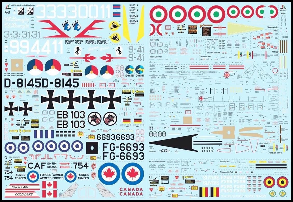 Italeri 2514S 1/32 Ölçek, F-104 G/S (RF Upgrade) Savaş Uçağı, Plastik Model kiti