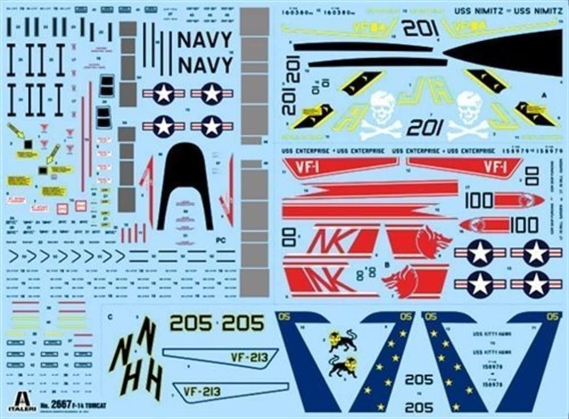 Italeri 2667S 1/48 Ölçek, F-14A Tomcat Savaş Uçağı, Plastik Model kiti
