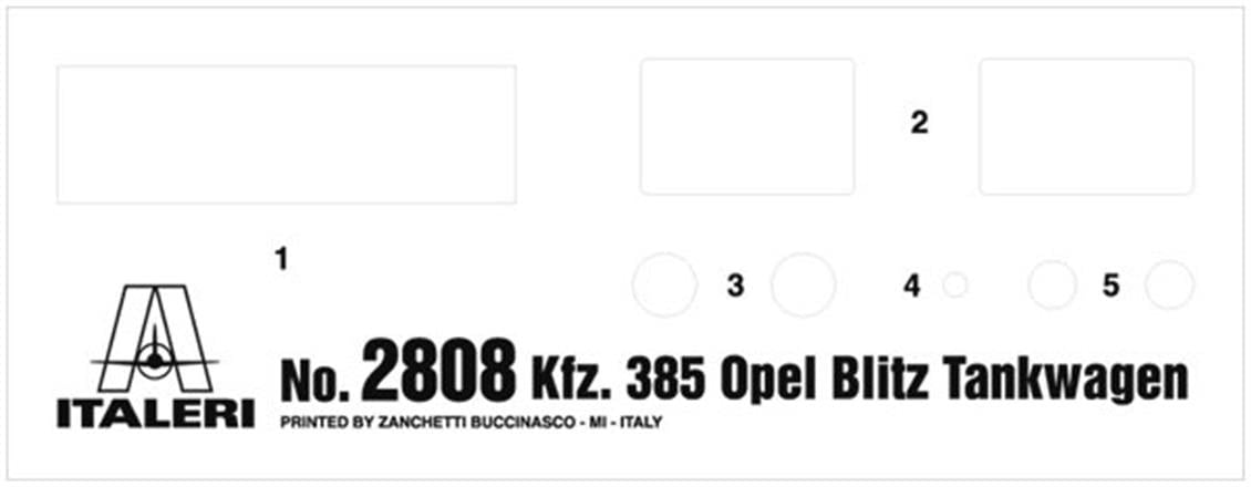 Italeri 2808S 1/48 Ölçek, Opel Blitz Tankwagen Kfz. 385 Askeri Tanker, Plastik Model kiti