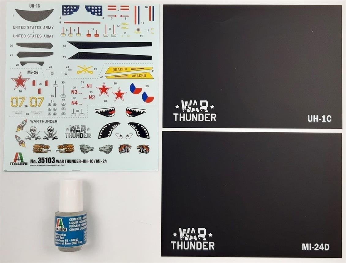 Italeri 35103 1/72 Ölçek, Mil Mi-24D + UH-1C Askeri Helikopterler Plastik Maket Seti