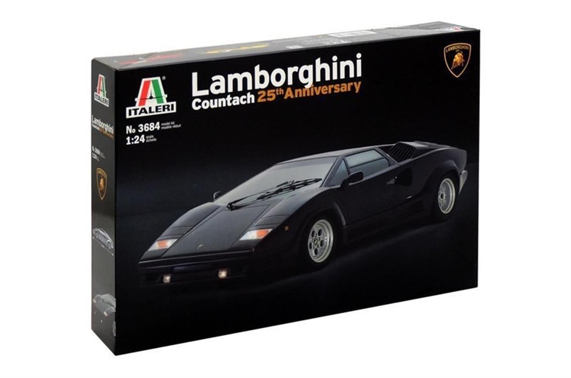 Italeri 3684S 1/24 Ölçek, Lamborghini Countach 25.Yıldönümü Araba, Plastik Model kiti