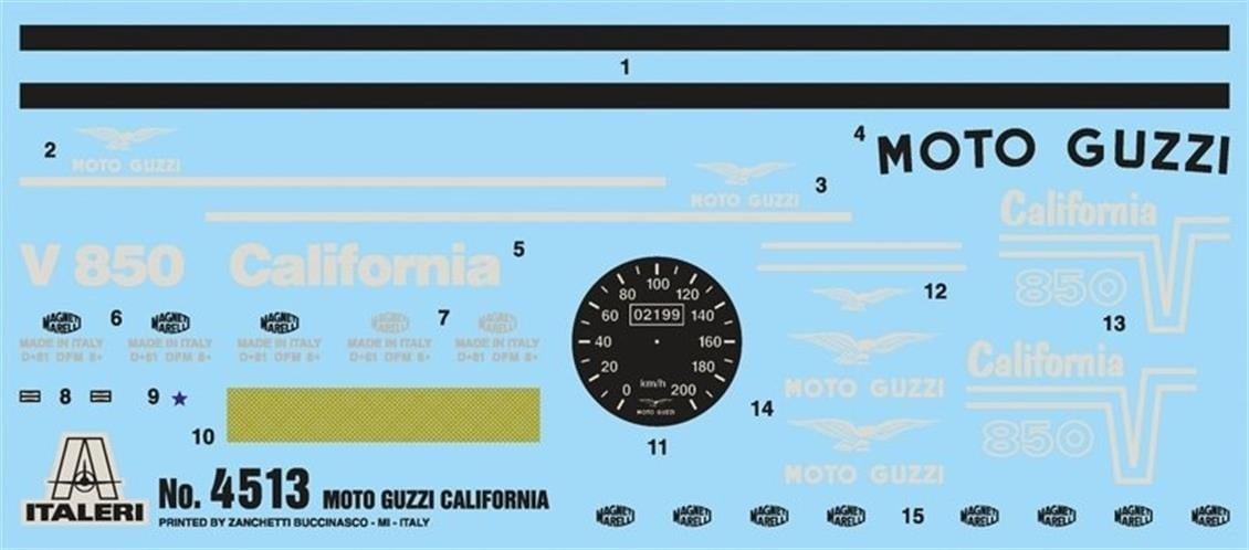 Italeri 4513S 1/6 Ölçek, Moto Guzzi V850 California Motorsiklet, Plastik Model kiti