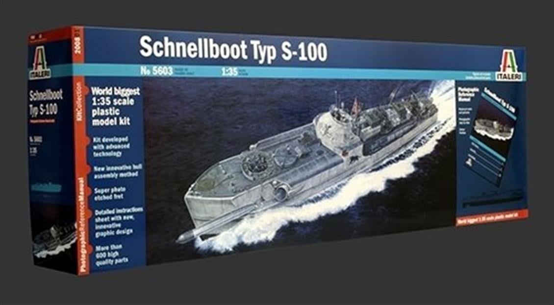 Italeri 5603S 1/35 Ölçek, Schnellboat S-100 PRM Torpido Gemisi, Plastik Model kiti