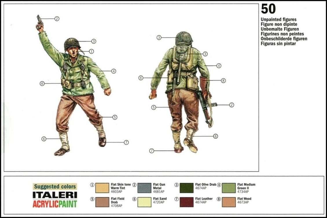 Italeri 6046S 1/72 Ölçek, WWII Amerikan Piyadeleri, Plastik Model kiti
