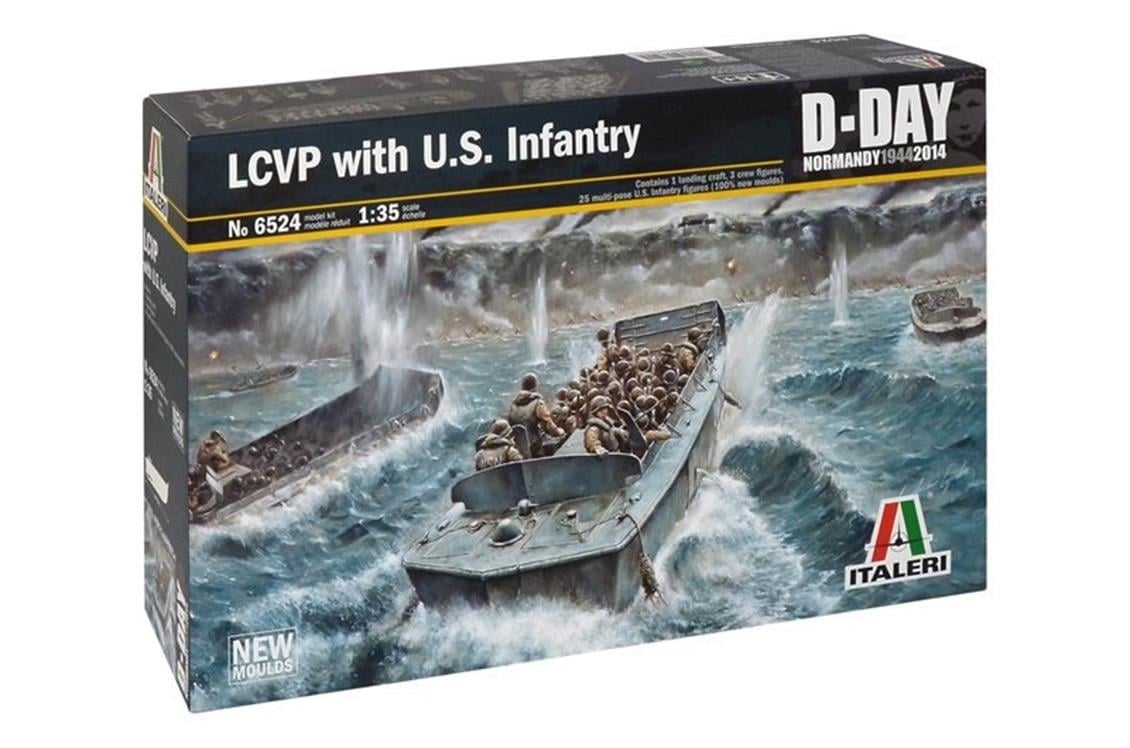Italeri 6524S 1/35 Ölçek, LCVP Çıkartma Gemisi ve Mürettebatı, Plastik Model kiti