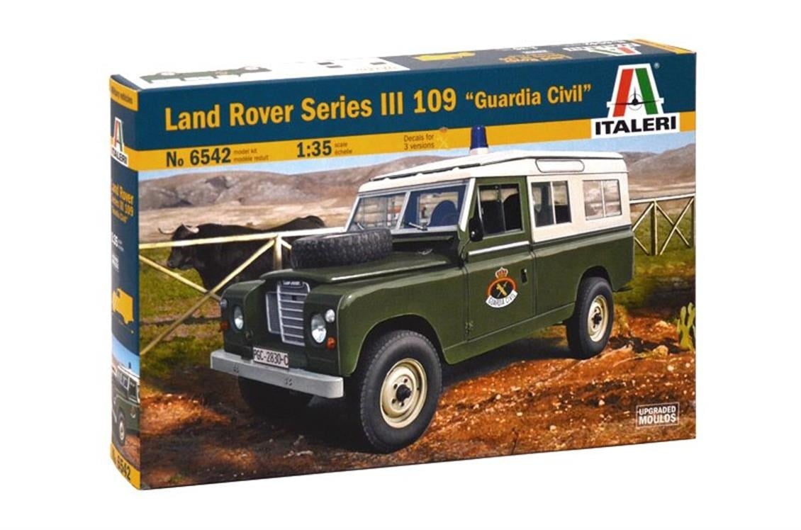 Italeri 6542S 1/35 Ölçek, Land Rover III 109 (Sivil Muhafız) Askeri Araç, Plastik Model kiti