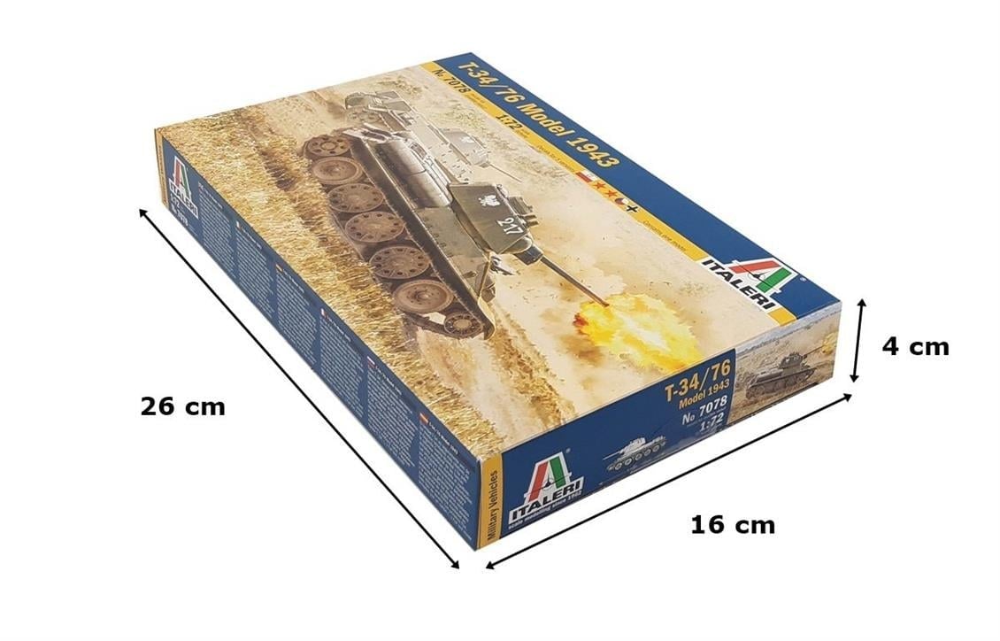 Italeri 7078S 1/72 Ölçek, T-34/76 Mod. 43 Tank, Plastik Model kiti