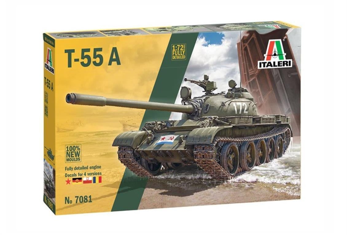 Italeri 7081S 1/72 Ölçek, T-55 Ana Muhabere Tank, Plastik Model kiti