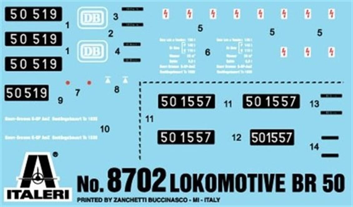 Italeri 8702S 1/87 Ölçek, BR50 Buharlı Lokomotif, Plastik Model kiti