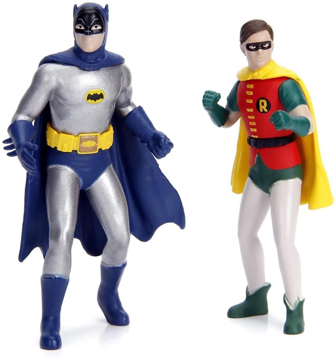Jada 98625 1/18 Ölçek, Batmobil (Batman ve Robin Figürlü), Ön ve Arka Işıklı, Sergilemeye Hazır Metal Araba Modeli
