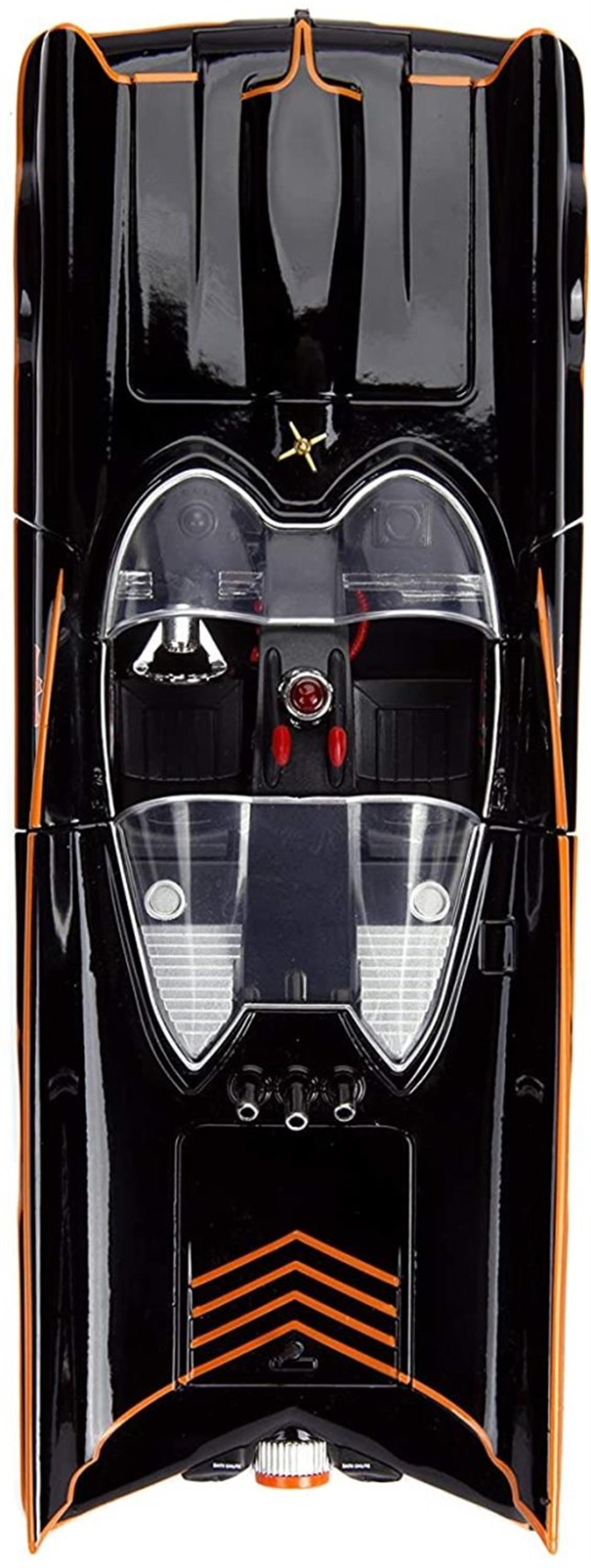 Jada 98625 1/18 Ölçek, Batmobil (Batman ve Robin Figürlü), Ön ve Arka Işıklı, Sergilemeye Hazır Metal Araba Modeli