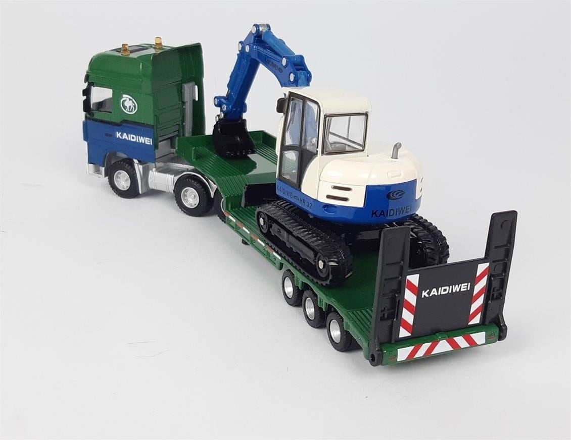 Kaidiwei 625038 1/50 Ölçek, Lowbed Ve Mini Ekskavatör