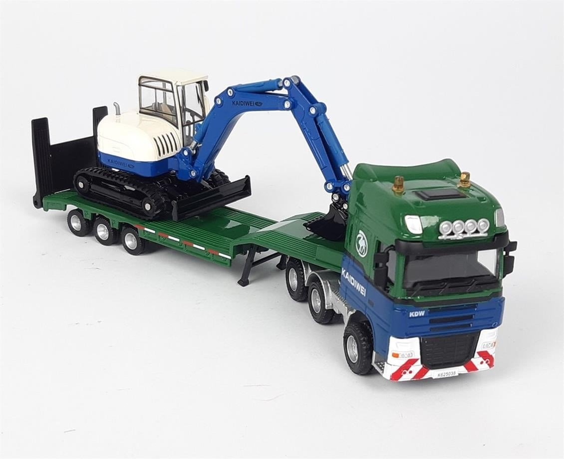 Kaidiwei 625038 1/50 Ölçek, Lowbed Ve Mini Ekskavatör