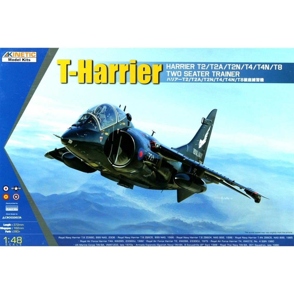Kinetic K48040 1/48 Ölçek, T-Harrier T2/T4/T8 Savaş Uçağı, Plastik Model kiti
