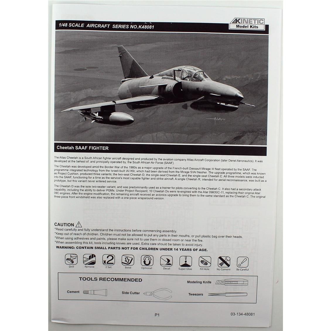 Kinetic K48081 1/48 Ölçek, Cheeate D Fighter Savaş Uçağı, Plastik Model kiti