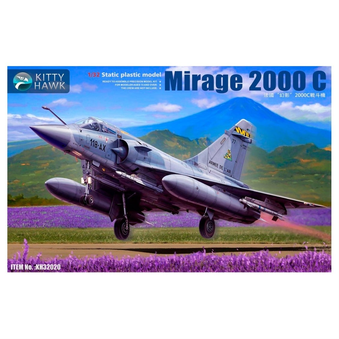 Kitty Hawk 32020 1/32 Ölçek, Mirage 2000 C, Savaş Uçağı  Plastik Model kiti