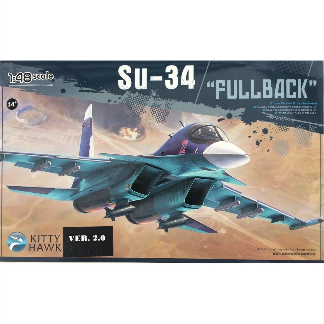 Kitty Hawk 80141 1/48 Ölçek, Su-34 (Fullback), Savaş Uçağı  Plastik Model kiti