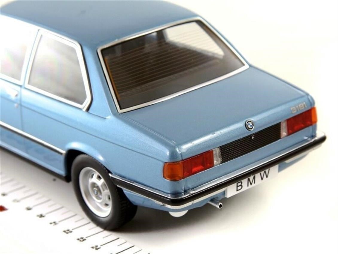 KKscale 180042 1/18 Ölçek, 1975 Bmw 318i E21, Mavi, Sergilemeye Hazır Metal Araba Modeli