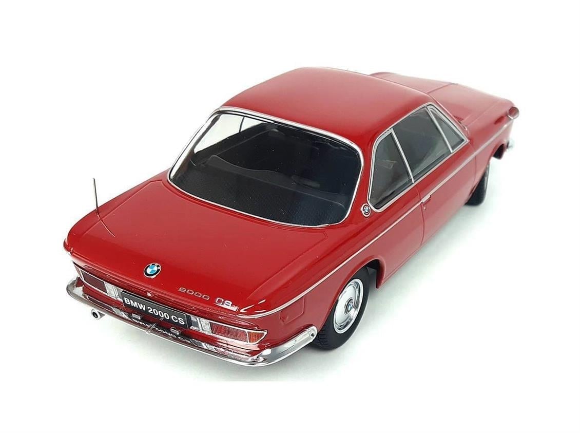 KKscale 180122 1/18 Ölçek, 1965 Bmw 2000 CS, Kırmızı, Sergilemeye Hazır Metal Araba Modeli