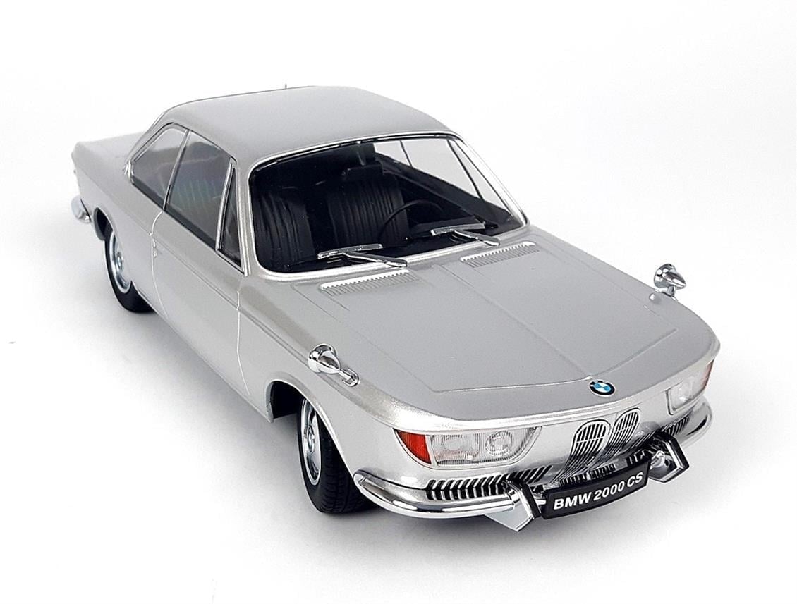 KKscale 180123 1/18 Ölçek, 1965 Bmw 2000 CS, Gümüş, Sergilemeye Hazır Metal Araba Modeli