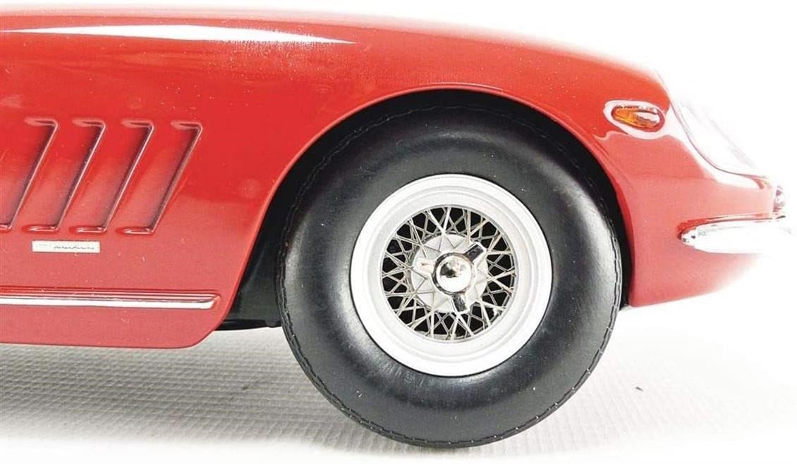 KKscale 180234 1/18 Ölçek, 1967 Ferrari 275 GTB Spyder (Spoke Rims), Kırmızı, Sergilemeye Hazır Metal Araba Modeli