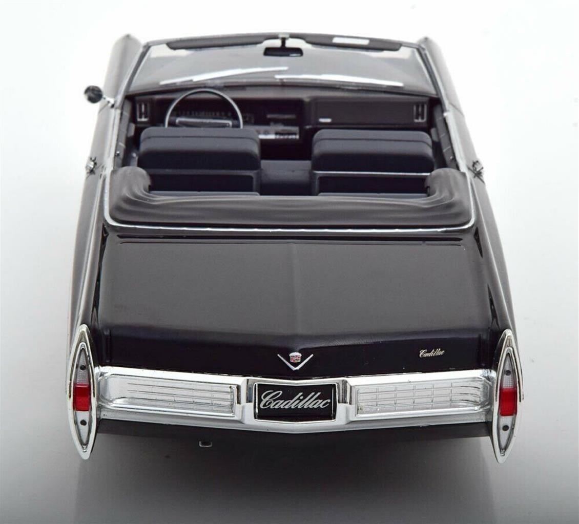 KKscale 180311 1/18 Ölçek, 1968 Cadillac Devielle Convertible, Siyah, Sergilemeye Hazır Metal Araba Modeli