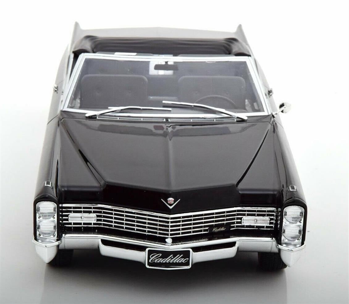 KKscale 180311 1/18 Ölçek, 1968 Cadillac Devielle Convertible, Siyah, Sergilemeye Hazır Metal Araba Modeli