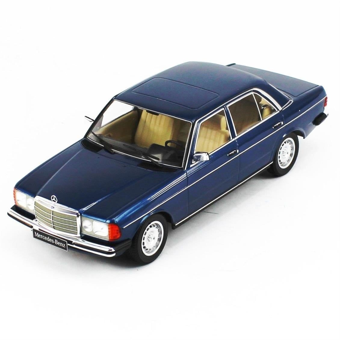 KKscale 180352 1/18 Ölçek, 1977 Mercedes Benz 230E W123, Metalik Koyu Mavi, Sergilemeye Hazır Metal Araba Modeli