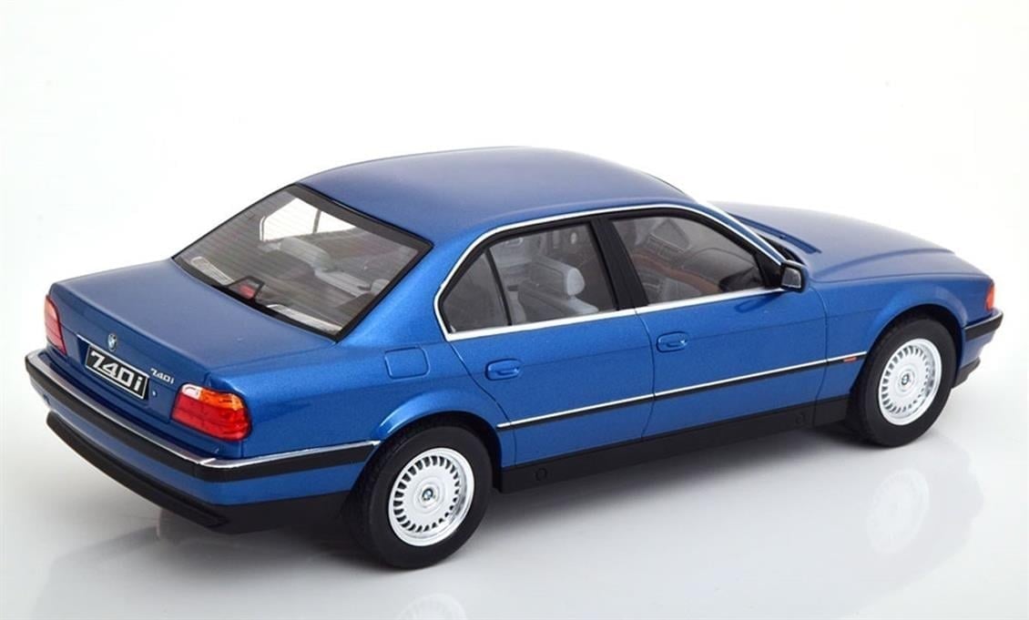 KKscale 180362 1/18 Ölçek, 1994 Bmw 740i E38 1 Seri, Metalik Mavi, Sergilemeye Hazır Metal Araba Modeli