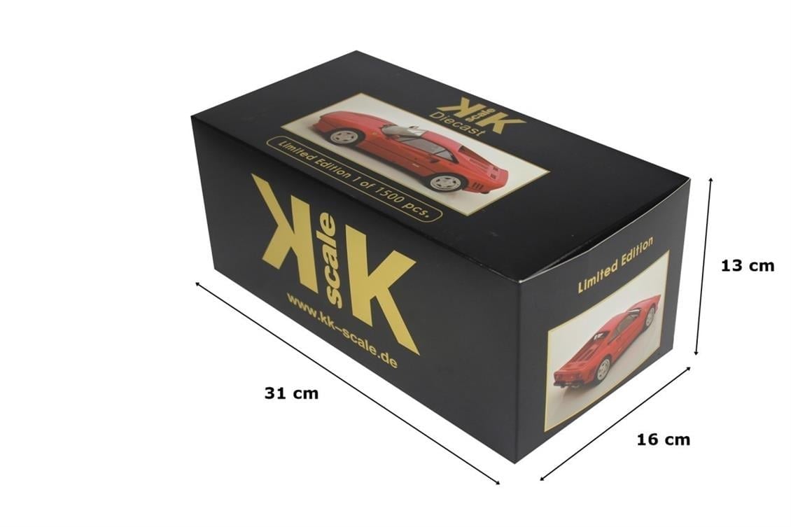 KKscale 180414 1/18 Ölçek, 1984 Ferrari 288 GTO, Kırmızı, Sergilemeye Hazır Metal Araba Modeli