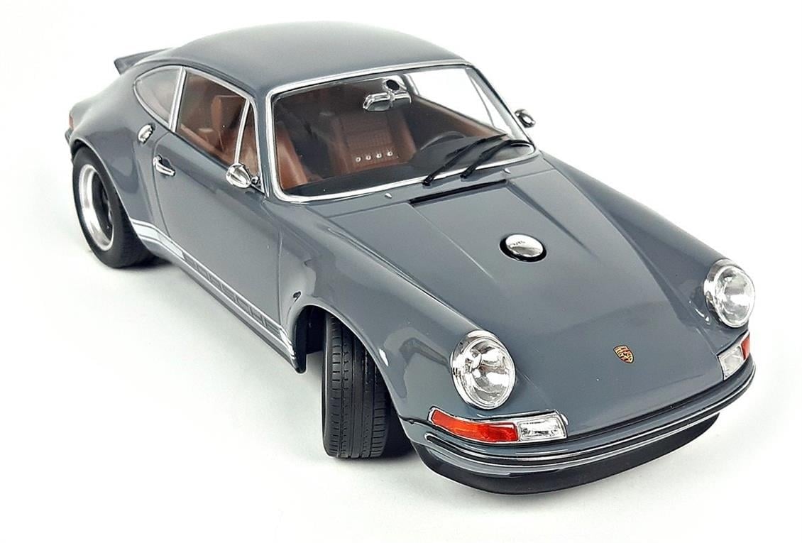KKscale 180442 1/18 Ölçek, Singer Porsche 911 Coupe, Gri, Sergilemeye Hazır Metal Araba Modeli