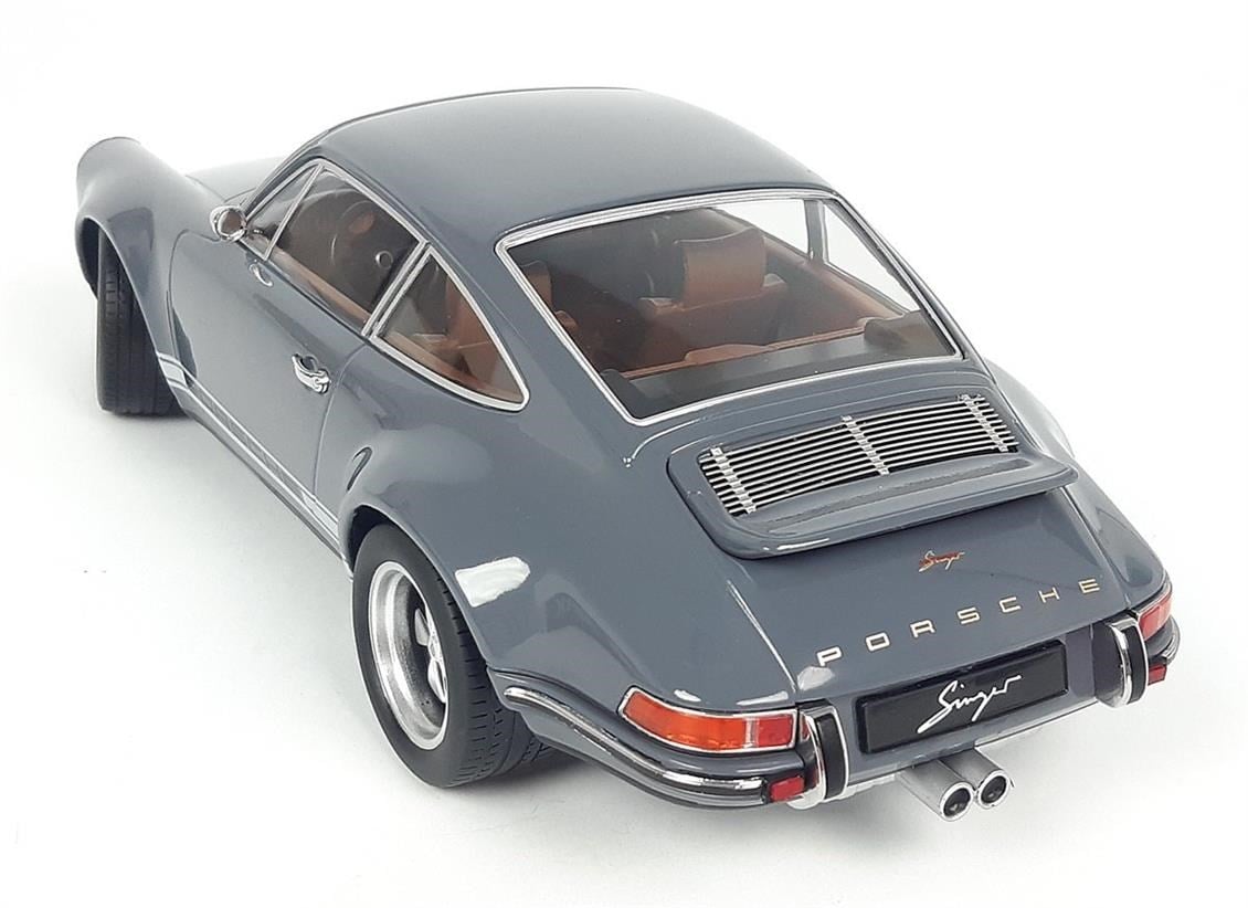 KKscale 180442 1/18 Ölçek, Singer Porsche 911 Coupe, Gri, Sergilemeye Hazır Metal Araba Modeli