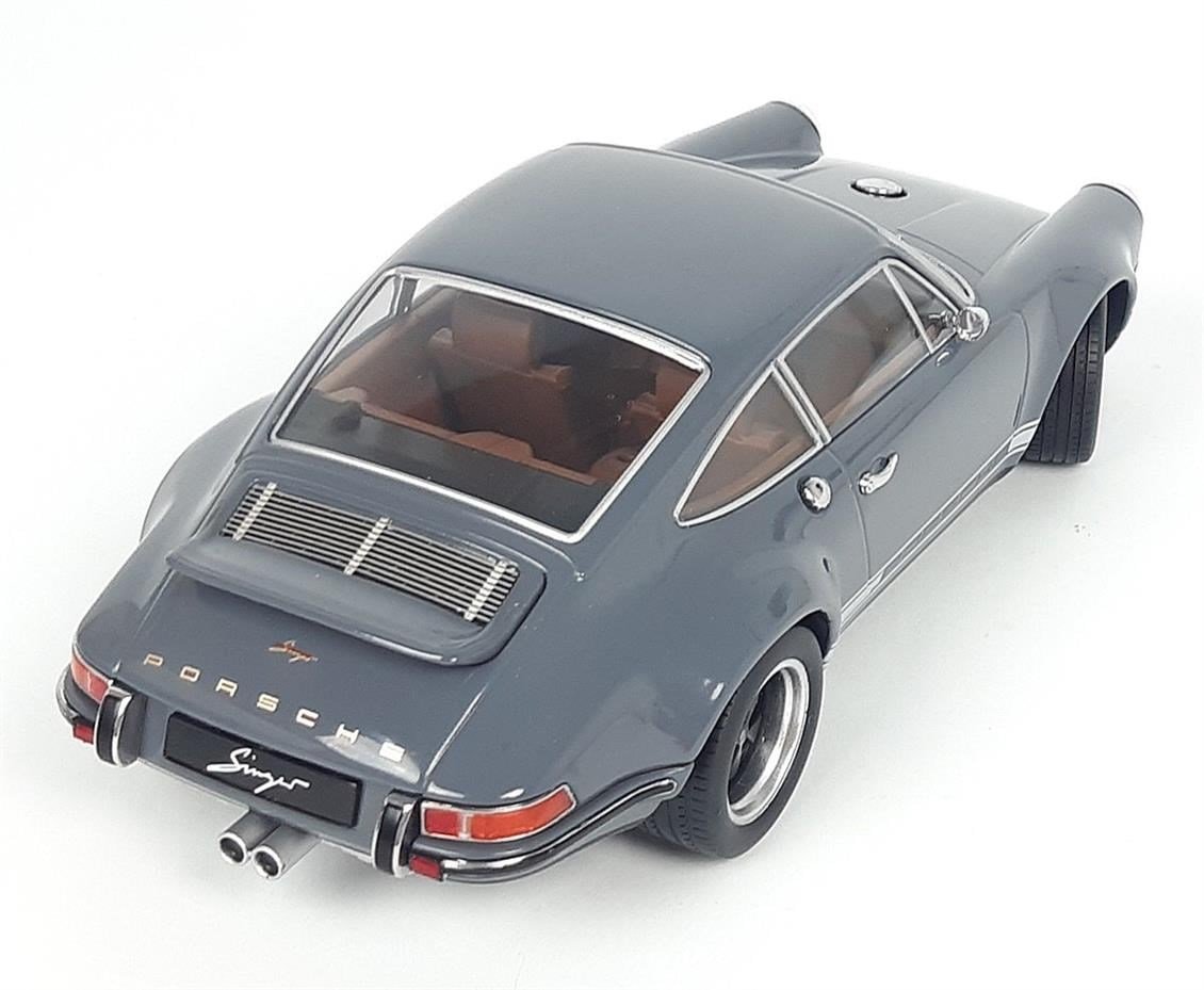 KKscale 180442 1/18 Ölçek, Singer Porsche 911 Coupe, Gri, Sergilemeye Hazır Metal Araba Modeli