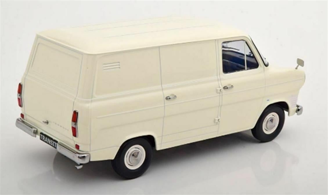 KKscale 180492 1/18 Ölçek, 1965 Ford Transit Van, MKI, Krem, Sergilemeye Hazır Metal Van Kamyonet Modeli