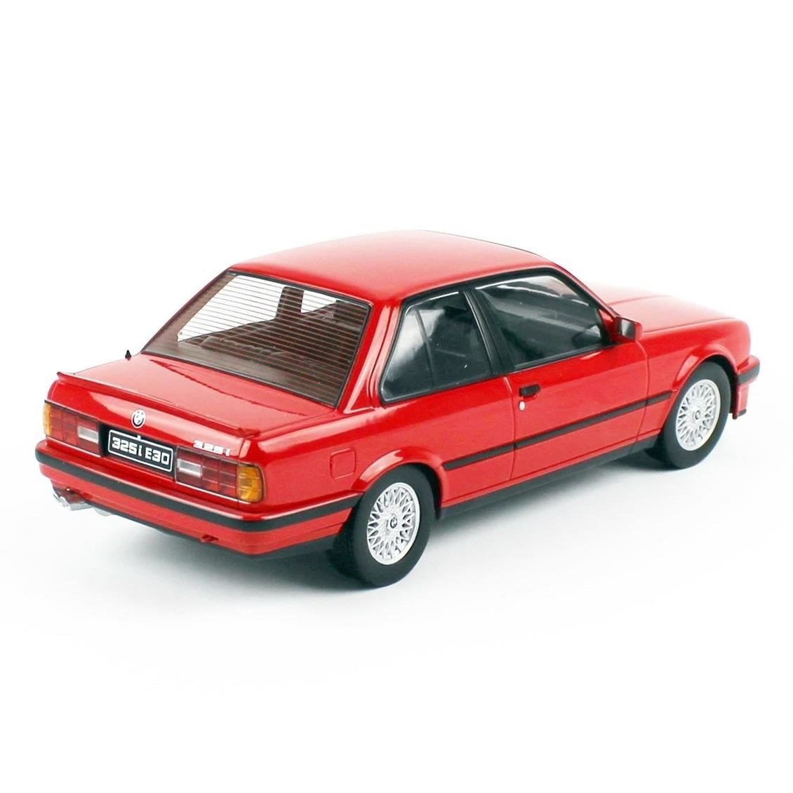 KKscale 180742 1/18 Ölçek, 1987 Bmw 325i E30M-Package, Kırmızı, Sergilemeye Hazır Metal Araba Modeli