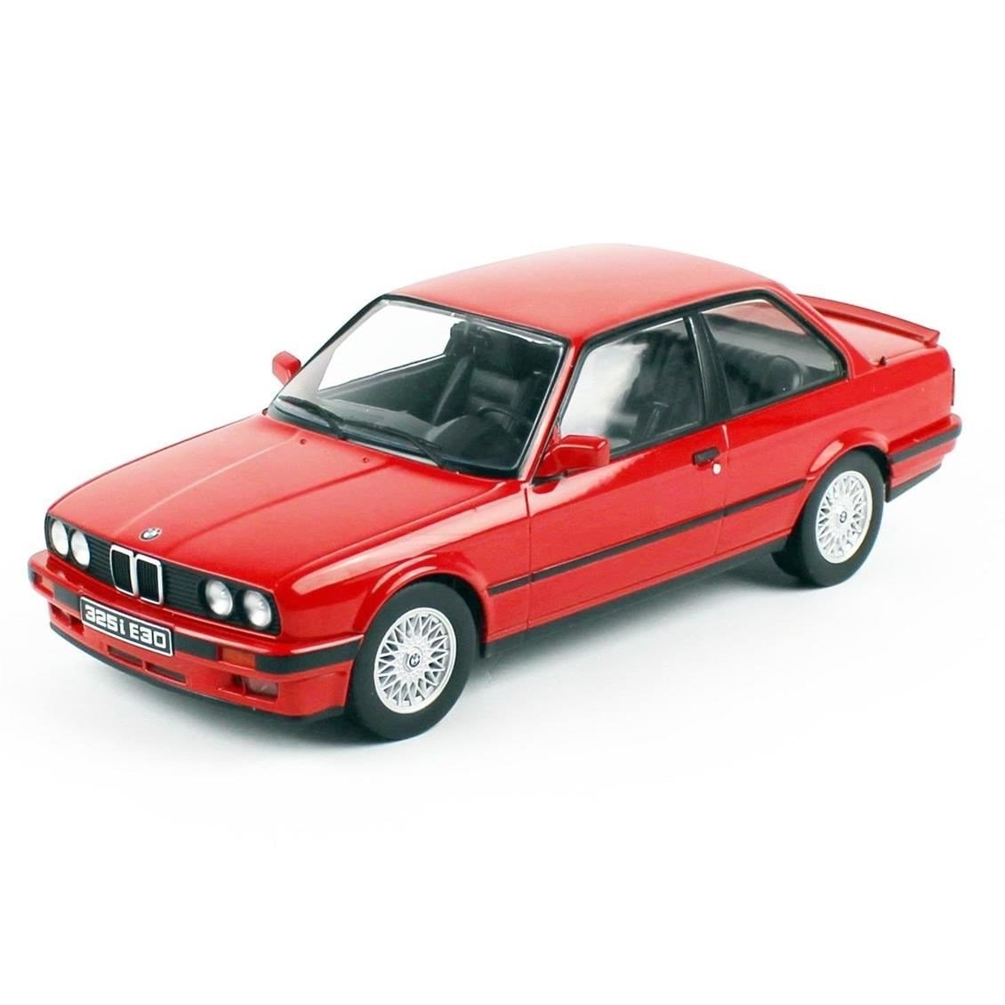 KKscale 180742 1/18 Ölçek, 1987 Bmw 325i E30M-Package, Kırmızı, Sergilemeye Hazır Metal Araba Modeli