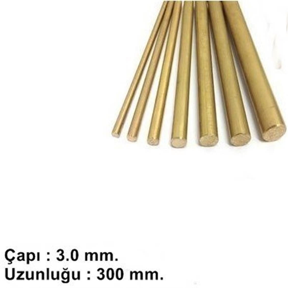 K&S M57 Prinç Yuvarlak Çubuk -3.0 Mm. -Uzunluk 300 Mm
