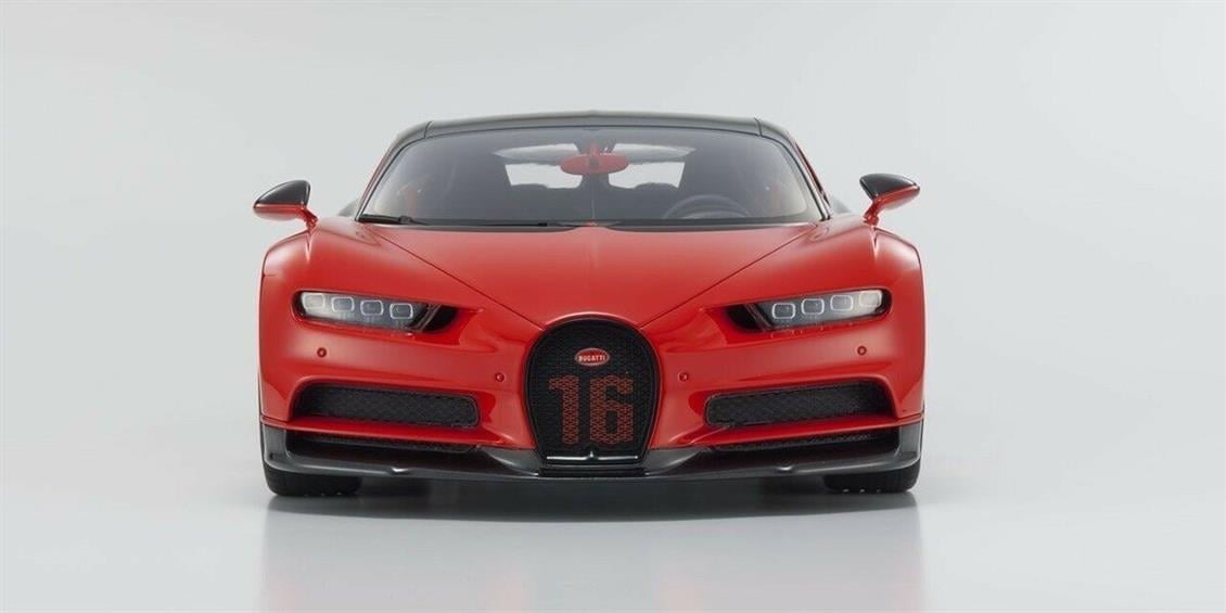 Kyosho 8667 1/12 Ölçek, 2019 Bugatti Chiron Sport (Resin Seri), Kırmızı, Sergilemeye Hazır Metal Araba Modeli