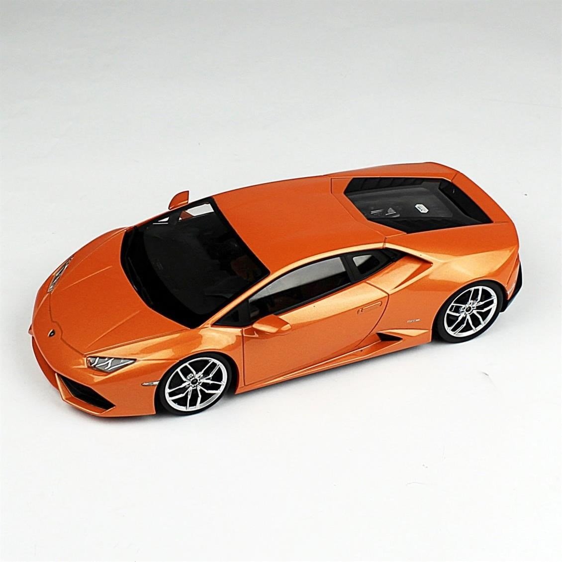 Kyosho 9511 1/18 Ölçek, 2015 Lamborghini Huracan LP610-4 (diecast ousia seri), Orange, Sergilemeye Hazır Metal Araba Modeli