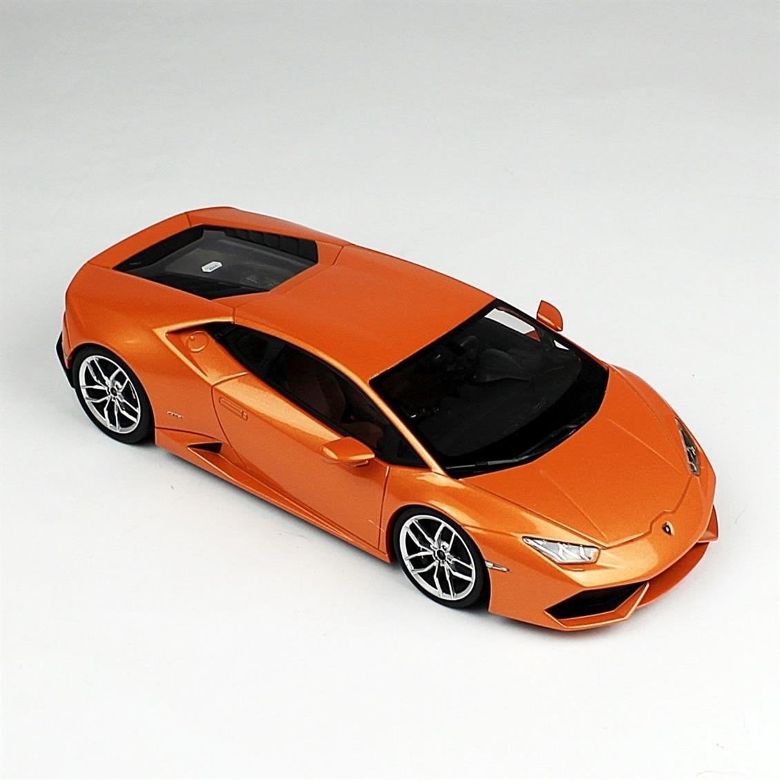 Kyosho 9511 1/18 Ölçek, 2015 Lamborghini Huracan LP610-4 (diecast ousia seri), Orange, Sergilemeye Hazır Metal Araba Modeli