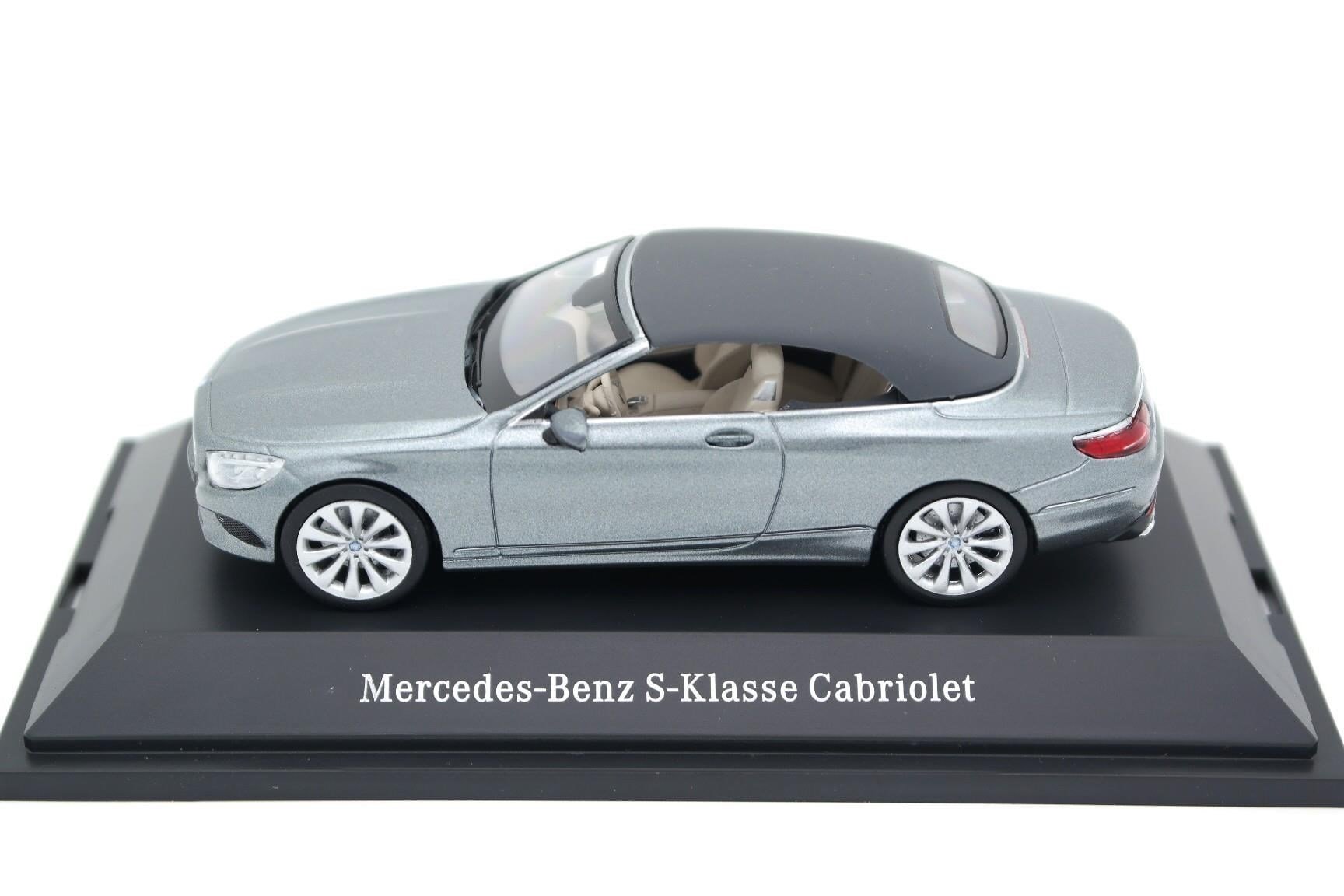 Kyosho B66960352 1/43 Ölçek, Mercedes Benz S Class (A217) Spider 2015, Selenite Grey Metallic, Sergilemeye Hazır Metal Araba Mo
