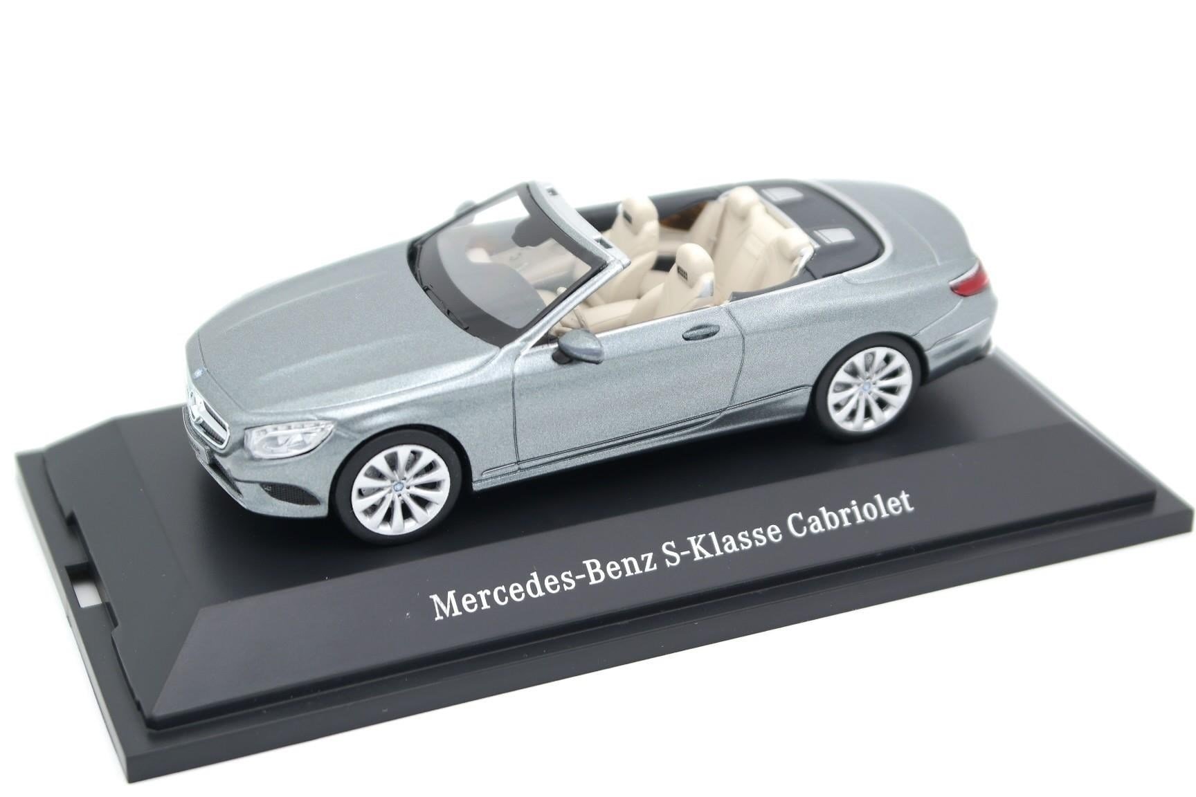 Kyosho B66960352 1/43 Ölçek, Mercedes Benz S Class (A217) Spider 2015, Selenite Grey Metallic, Sergilemeye Hazır Metal Araba Mo