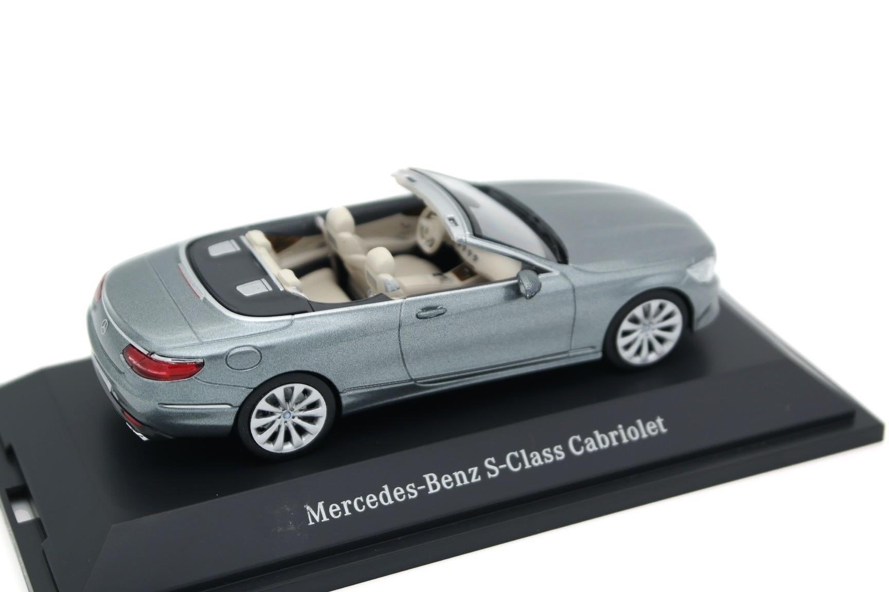 Kyosho B66960352 1/43 Ölçek, Mercedes Benz S Class (A217) Spider 2015, Selenite Grey Metallic, Sergilemeye Hazır Metal Araba Mo