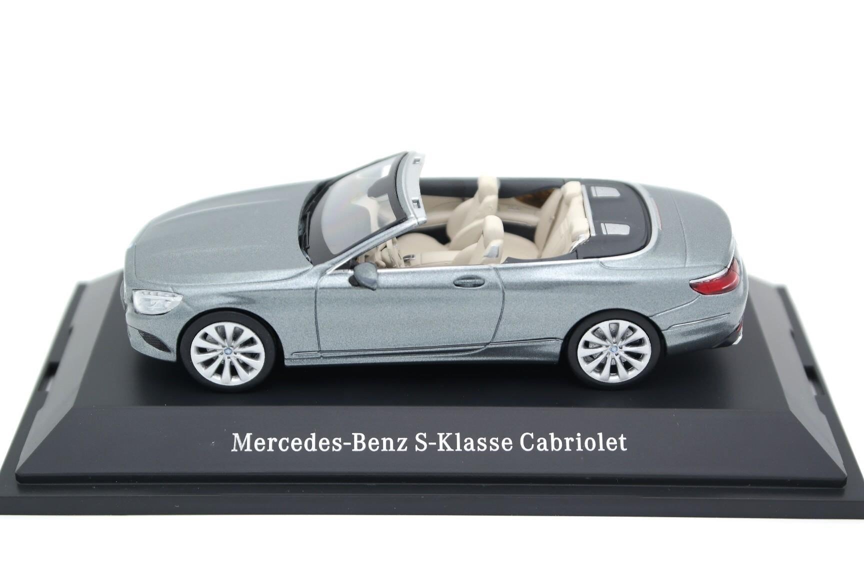 Kyosho B66960352 1/43 Ölçek, Mercedes Benz S Class (A217) Spider 2015, Selenite Grey Metallic, Sergilemeye Hazır Metal Araba Mo