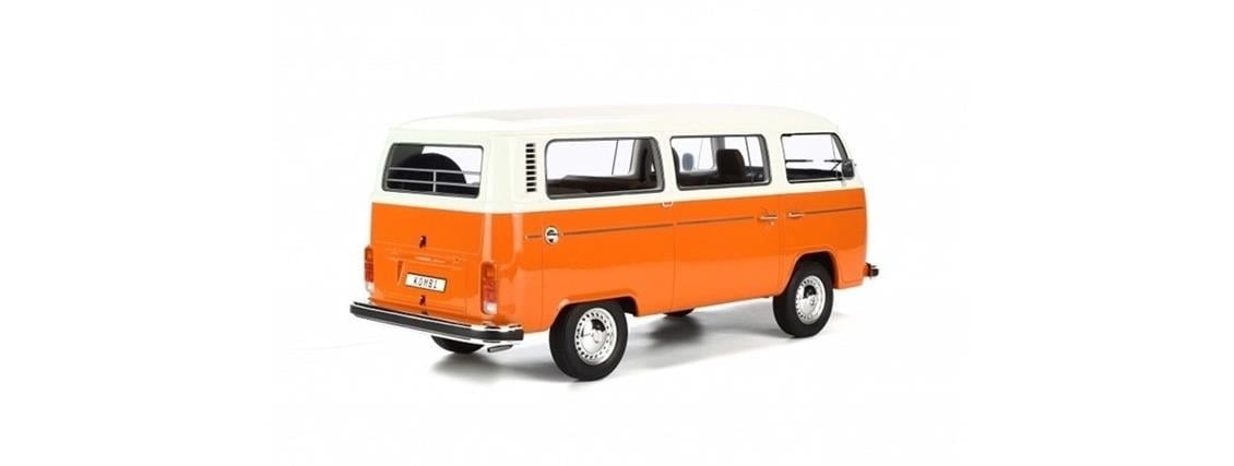 Maisto 19123 1/64 Ölçek, Volkswagen T2 Type 2 Bus, Orange-Beyaz, Sergilemeye Hazır Metal Minibüs Modeli
