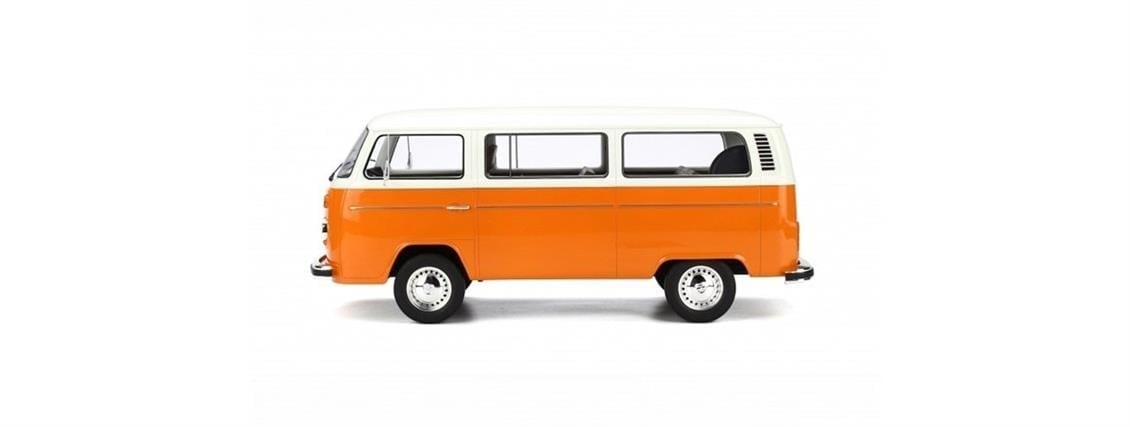 Maisto 19123 1/64 Ölçek, Volkswagen T2 Type 2 Bus, Orange-Beyaz, Sergilemeye Hazır Metal Minibüs Modeli